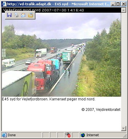 Billede af trafikken på Vejlefjordbroen
