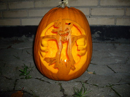 Halloween græskar taget med blitz